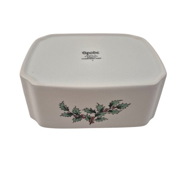 Spode Christmas Tree Medium Candy Dish England Vintage S3324 Green Trim - Picture 4 of 10